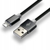 Kabel USB-A - microUSB 1m 2,4A silikonowy czarny EVERACTIVE (CBS-1MB)