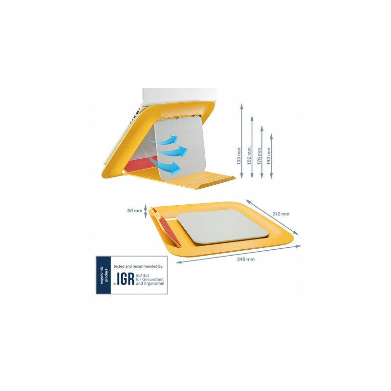 Podstawka pod laptopa Ergo Cosy żółta 64260019 LEITZ