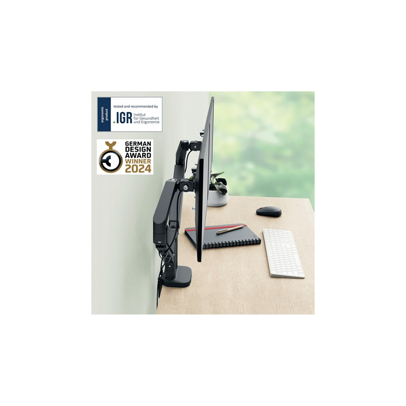 Ramię do monitora podwójne Ergo ciemnoszare 65370089 LEITZ