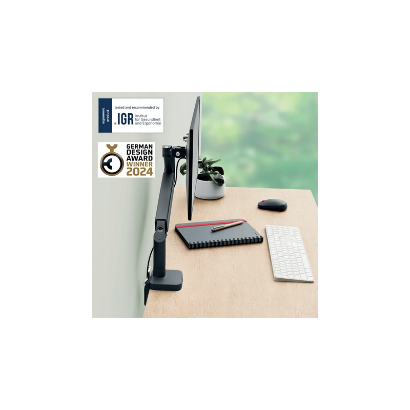 Ramię do monitora pojedyncze Ergo ciemnoszare 64890089 LEITZ