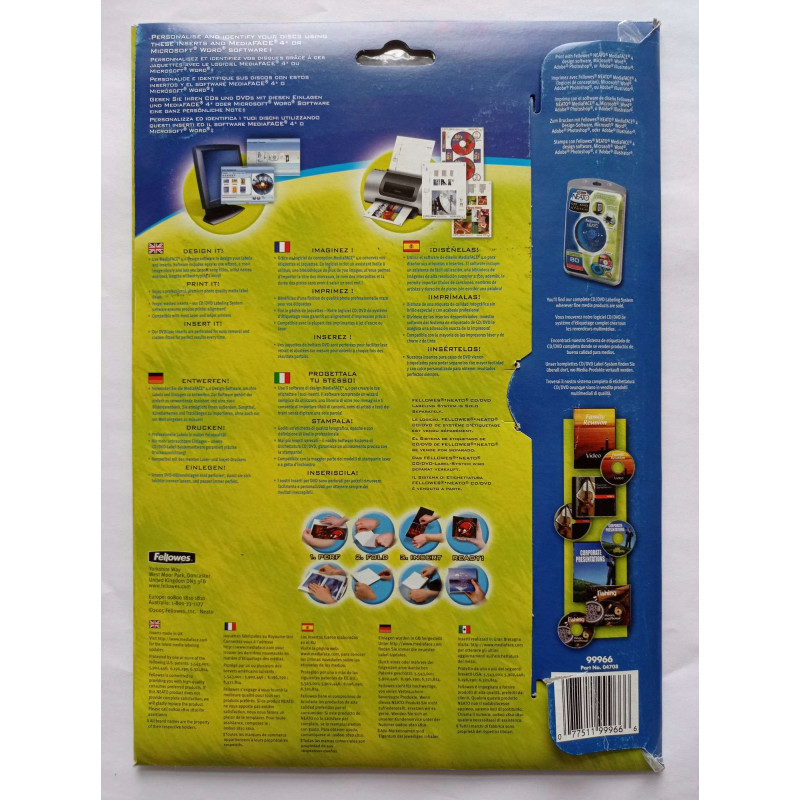 Wkłady matowy do pudełek CD nadruk (20szt.) 99966 FELLOWES