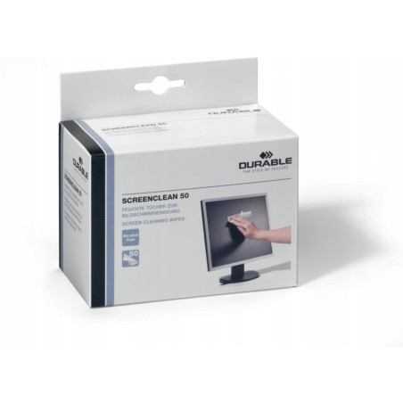 Chusteczki do czyszczenia ekranów (50szt) 578702 DURABLE