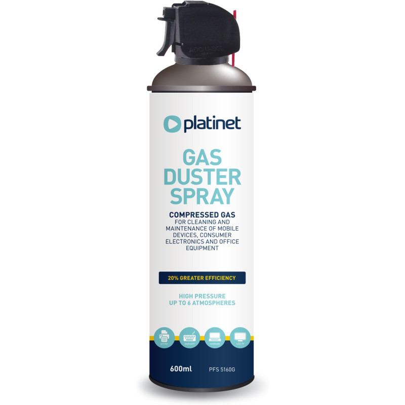 Sprężone powietrze 600ml PLATINET z pistoletem (45085)