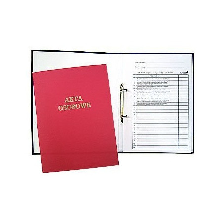 Teczka do akt osobowych z zamkiem czerwona zadrukowana 1824-339-062 WARTA