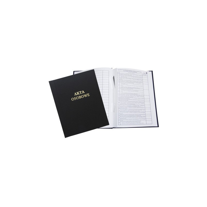 Teczka akt osobowych oklejana ABCDE z treścią czarna 1824-339-107 WARTA