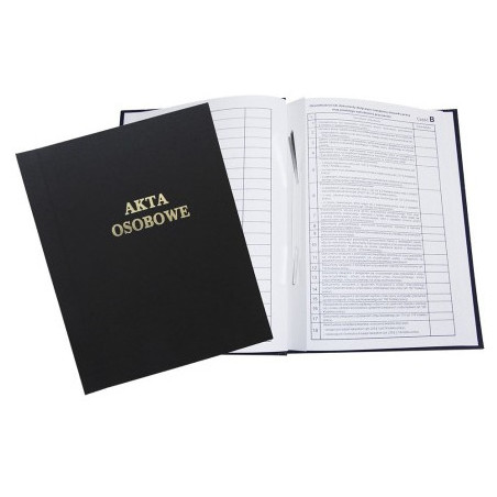 Teczka akt osobowych oklejana ABCDE z treścią czarna 1824-339-107 WARTA