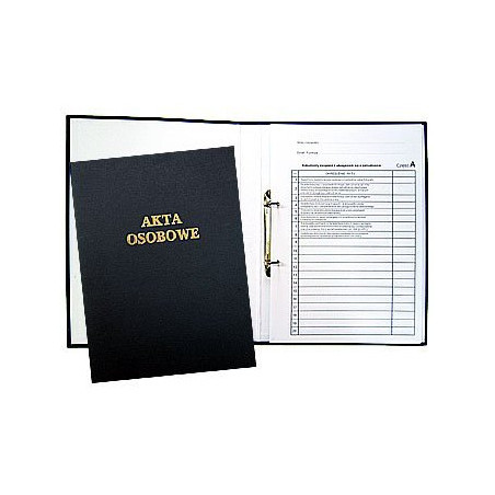 Teczka do akt osobowych z zamkiem czarna zadrukowana 1824-339-029 WARTA