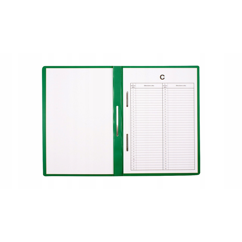 Skoroszyt na akta osobowe A4 wpinany do segregatora 10 sztuk zielony ST-23-02 BIURFOL