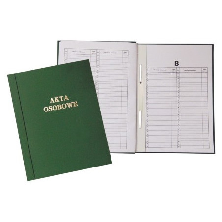Teczka akt osobowych oklejana ABCDE bez treści zielona 1824-339-101 WARTA