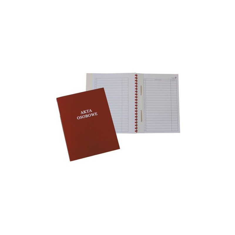 Teczka akt osobowych WARTA binda wewnętrzna czerwona niezadrukowana 1824-339-006