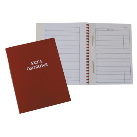 Teczka akt osobowych WARTA binda wewnętrzna czerwona niezadrukowana 1824-339-006