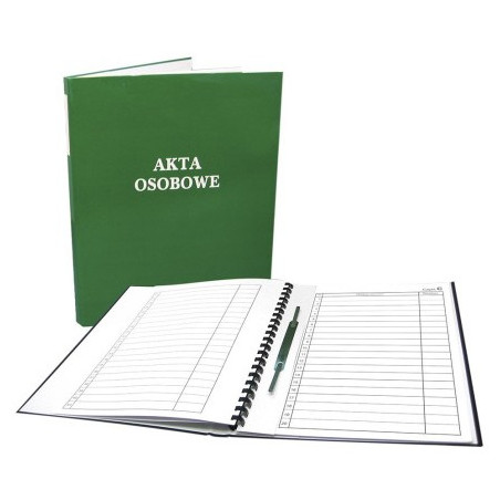 Teczka akt osobowych ABCDE okładka twarda, binda wew. bez treści, zielona 1824-339-140 WARTA