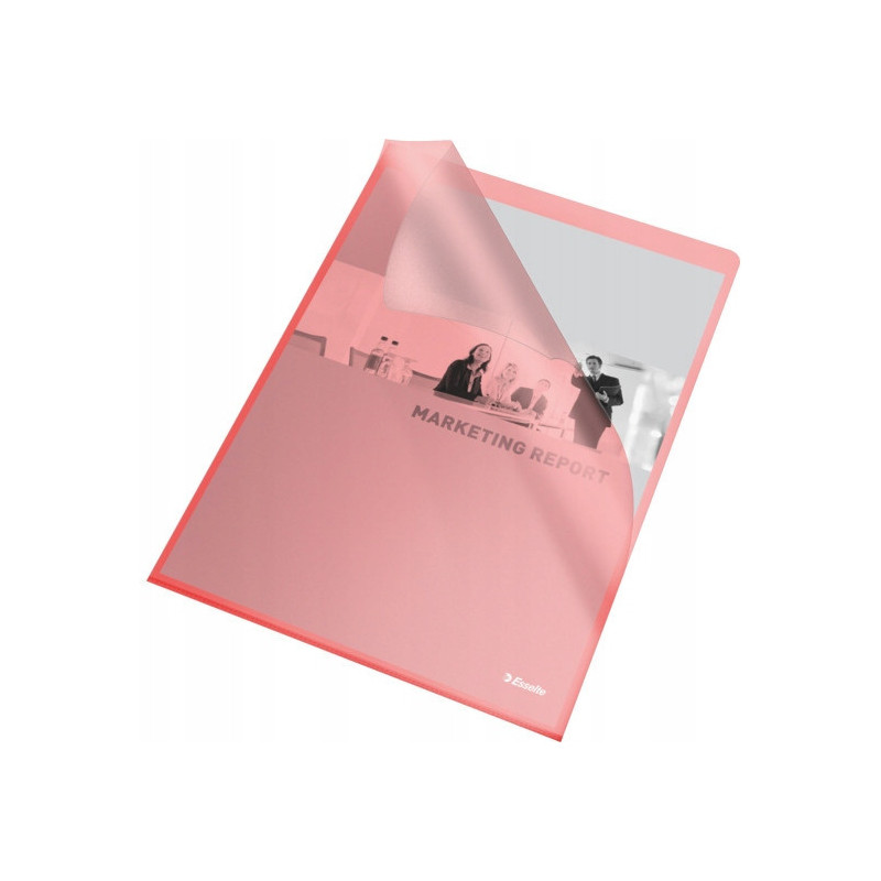 Ofertówki groszkowe na dokumenty A4 115mic 25 sztuk czerwone 60833 ESSELTE