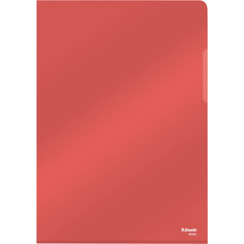 Ofertówki krystaliczne na dokumenty A4 150mic 25 sztuk czerwone 55433 ESSELTE