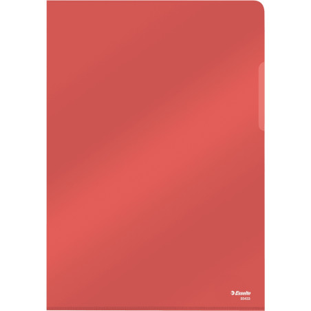 Ofertówki krystaliczne na dokumenty A4 150mic 25 sztuk czerwone 55433 ESSELTE