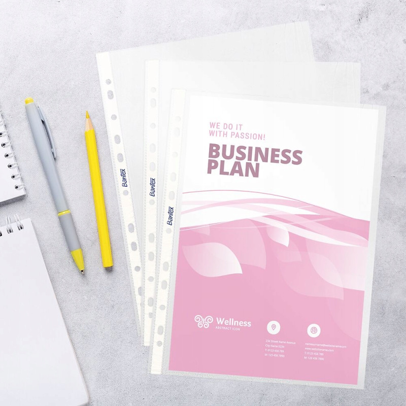 Koszulki groszkowe na dokumenty A4 40mic 100 sztuk 400124958 BANTEX