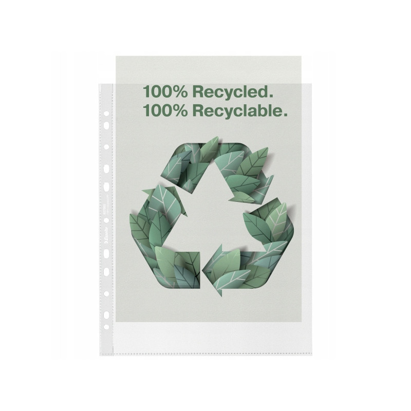 Koszulka groszkowa Recycled Premium PP 100 mic. opakowanie 100 sztuk A4 MAXI 627503 ESSELTE