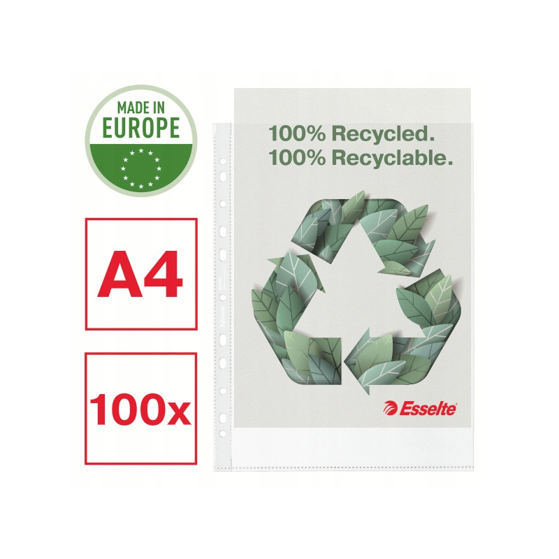 Koszulka groszkowa Recycled Premium PP 70 mic. A4 opakowanie 100sztuk 627493 ESSELTE