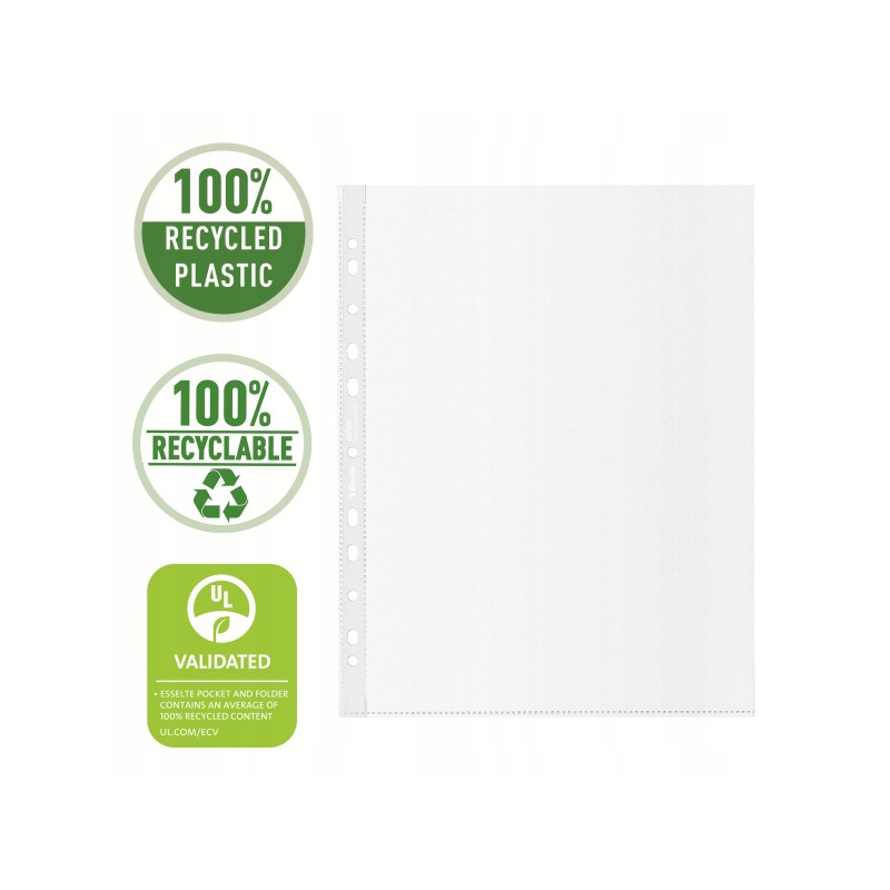 Koszulka groszkowa A4 Recycled Premium PP 70 mic. opakowanie 50sztuk Maxi 627502 ESSELTE