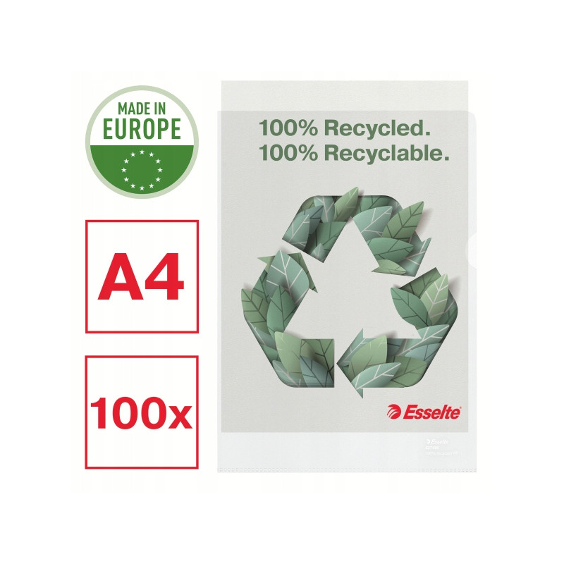 Folder groszkowy A4 Recycled Premium PP 100 mic.opakowanie 100 sztuk 627496 ESSELTE