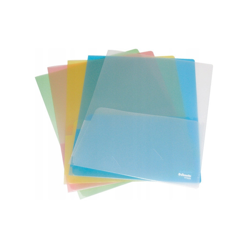 Ofertówki groszkowe podwójne na dokumenty A4 180mic 5sztuk mix kolorów 17325 ESSELTE