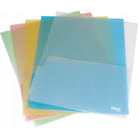 Ofertówki groszkowe podwójne na dokumenty A4 180mic 5sztuk mix kolorów 17325 ESSELTE