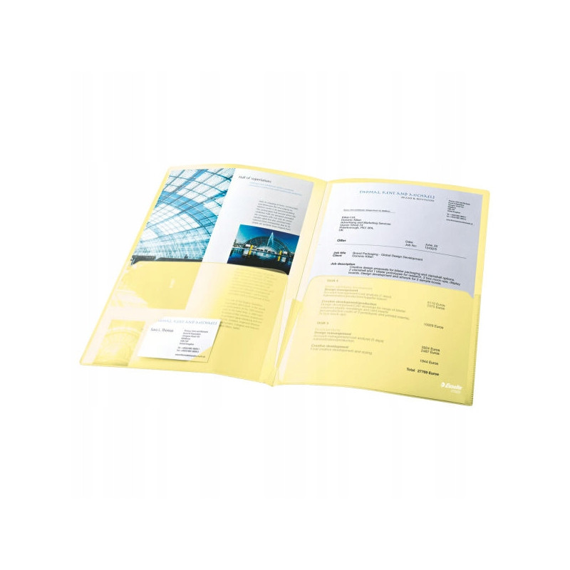 Ofertówki groszkowe podwójne na dokumenty A4 180mic 5sztuk mix kolorów 17325 ESSELTE