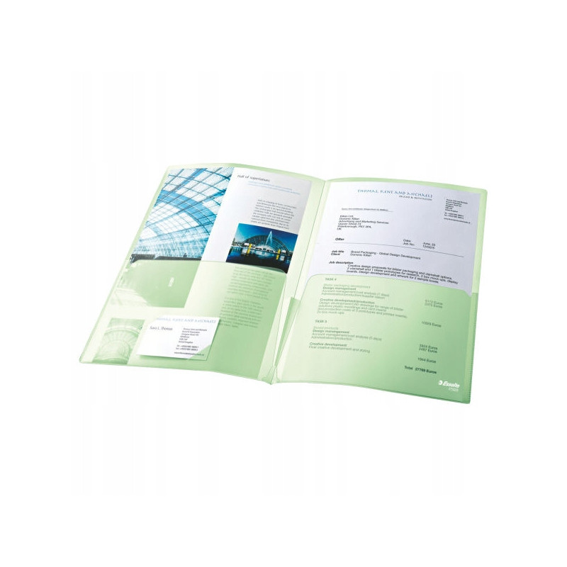 Ofertówki groszkowe podwójne na dokumenty A4 180mic 5sztuk mix kolorów 17325 ESSELTE