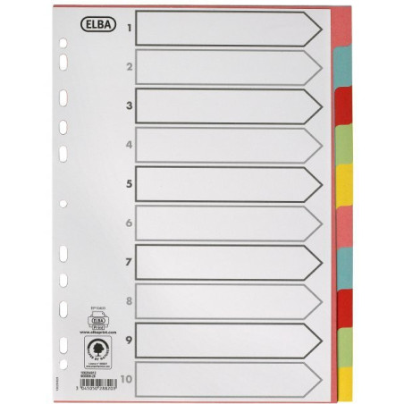 Przekładki do segregatora kartonowe A4 10 sztuk kolorowe 100204912 OXFORD