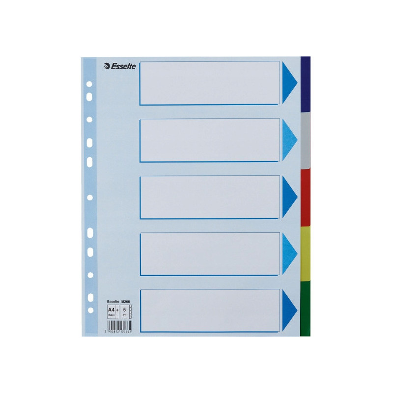Przekładki plastikowe MAXI z PP 5 kart 15266 ESSELTE