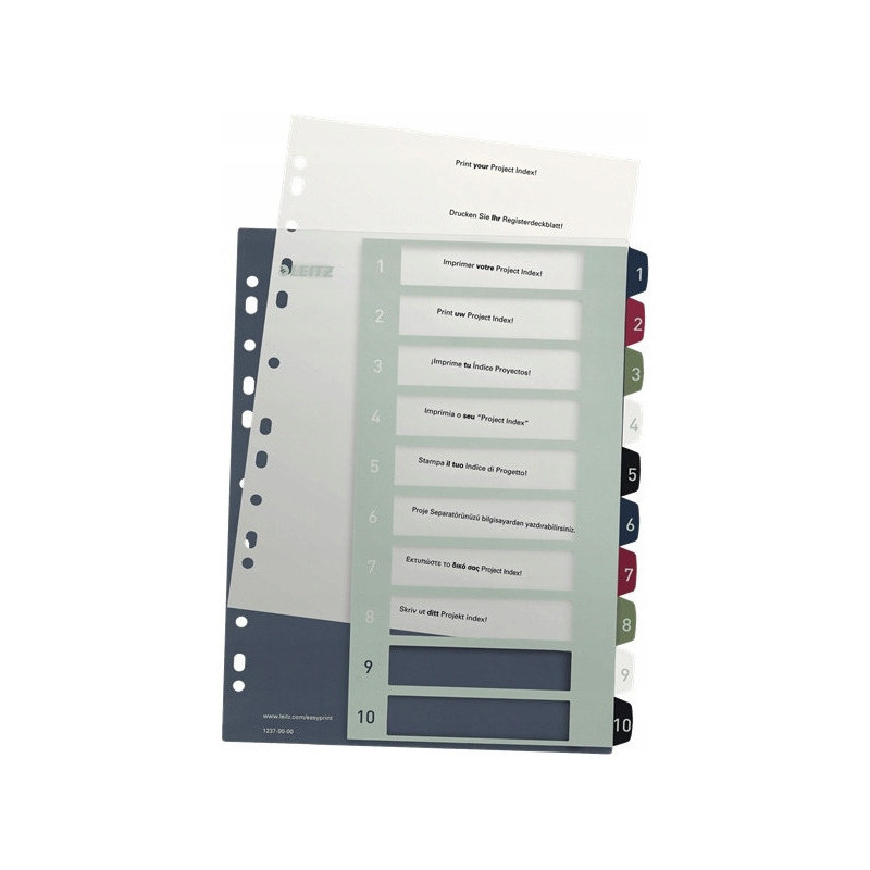 Przekładki plastikowe LEITZ STYLE 1-10 12370000 do zadruku