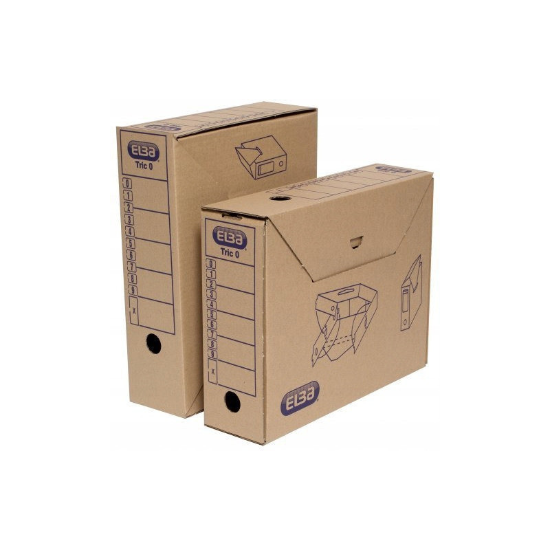 Pudło archiwizacyjne pudełko na dokumenty 9,5cm brązowe kartonowe TRIC 100552623 ELBA