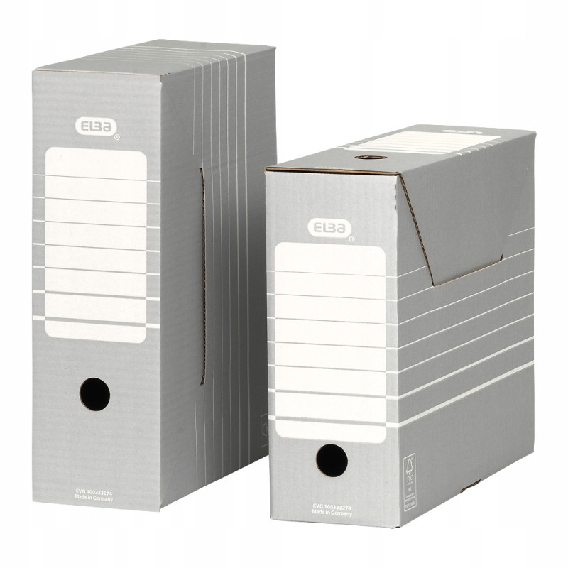Pudło archiwizacyjne pudełko na dokumenty 10cm szare TRIC 100333274 ELBA