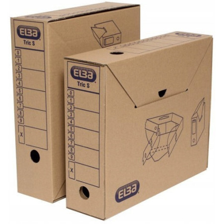 Pudło archiwizacyjne pudełko na dokumenty 9,5cm brązowe kartonowe TRIC 100552625 ELBA