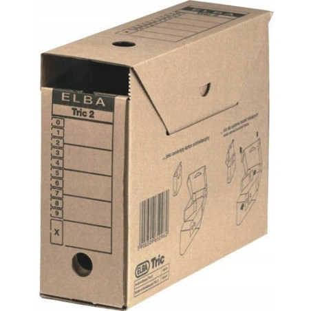 Pudło archiwizacyjne pudełko na teczki wiszące 11cm brązowe kartonowe TRIC 100552628 ELBA