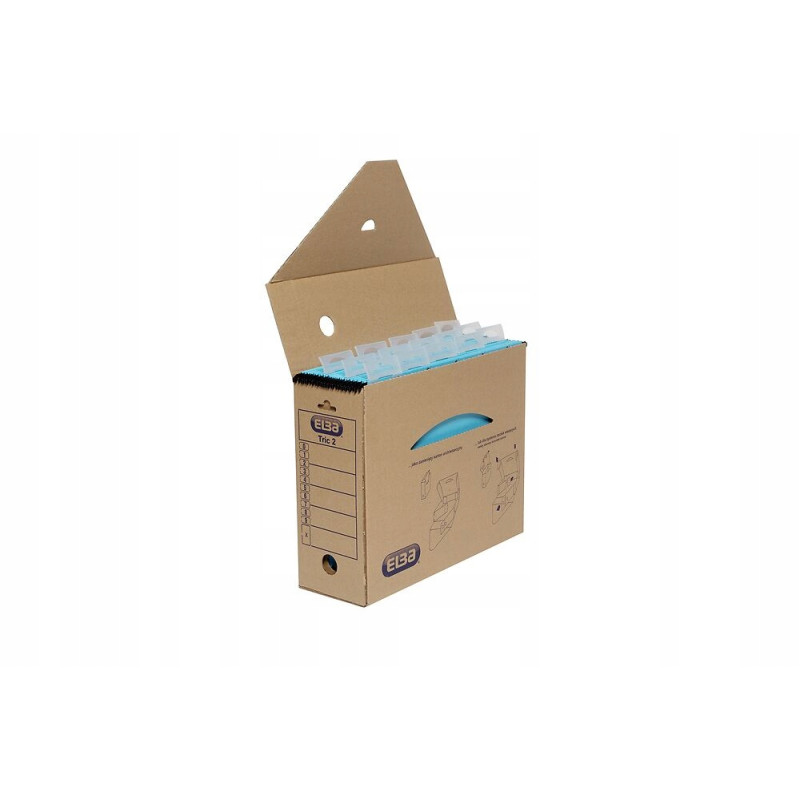 Pudło archiwizacyjne pudełko na teczki wiszące 11cm brązowe kartonowe TRIC 100552628 ELBA