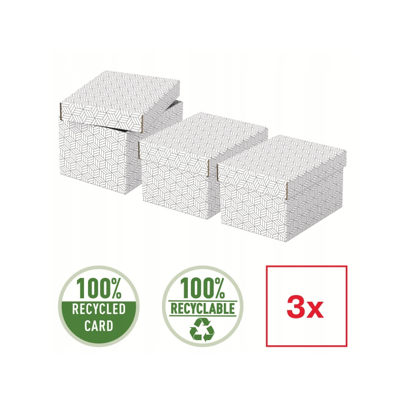 Pudełka domowe do przechowywania rozmiar S 3 sztuki białe 628280 ESSELTE