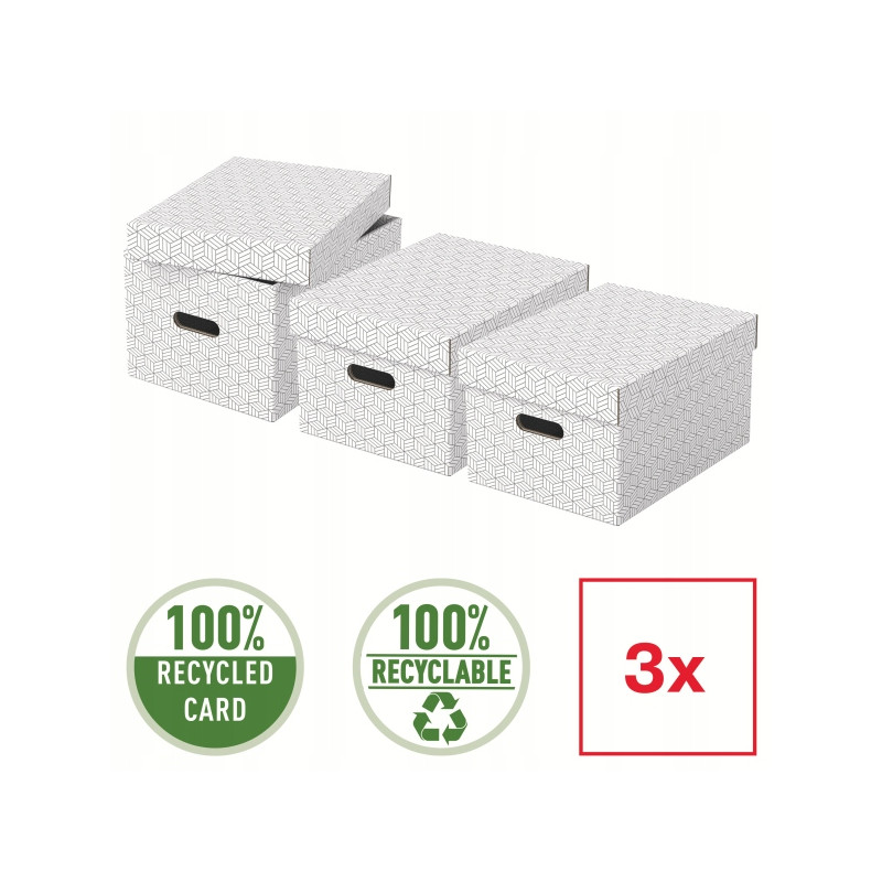 Pudełka domowe do przechowywania rozmiar M 3 sztuki białe 628282 ESSELTE