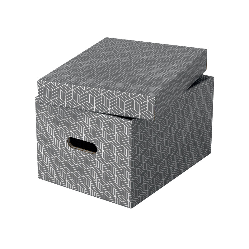 Pudełka domowe do przechowywania rozmiar M 3 sztuki szare 628283 ESSELTE