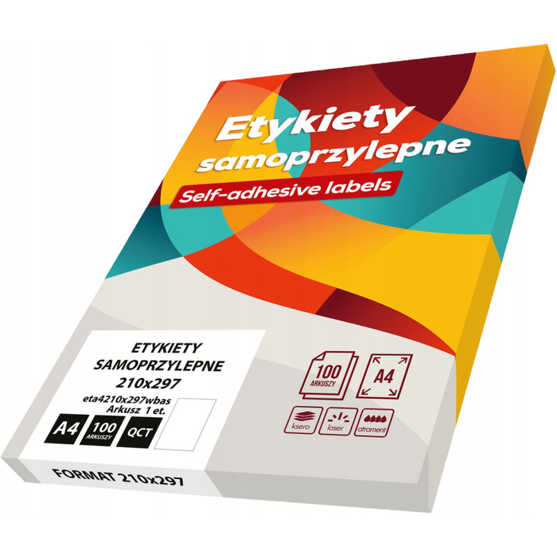 Etykiety A4 białe BASIC (100ark) 210x297mm eta4210x297wbas