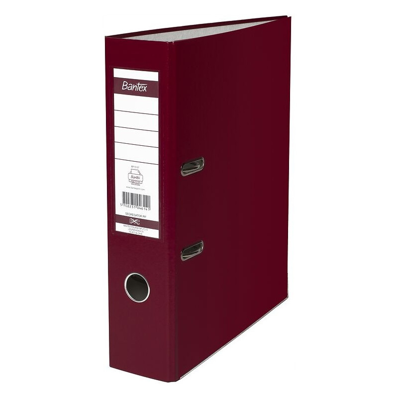Segregator na dokumenty A4 80mm XXL bordowy z szyną 100551791 BANTEX