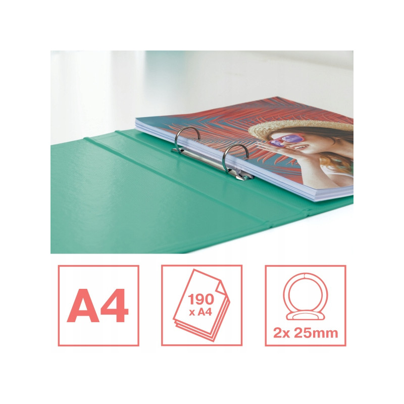 Segregator A4/35/2 ringi COLOUR`ICE zielony 626498 ESSELTE