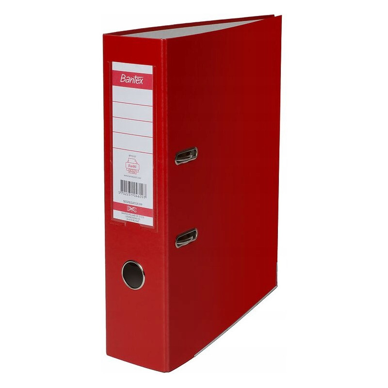 Segregator na dokumenty A4 50mm czerwony z szyną 100551800 BANTEX