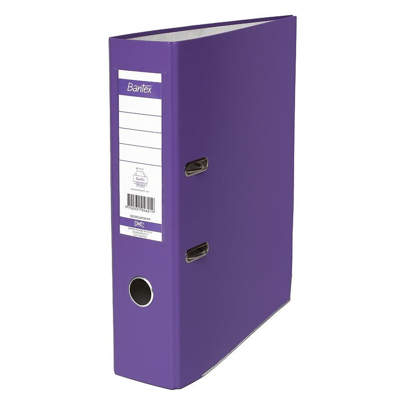 Segregator na dokumenty A4 80mm XXL fioletowy z szyną 100551793 BANTEX