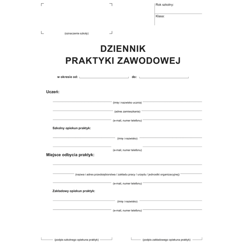 A-100-3 Dziennik praktyki zawodowej A5 Michalczyk i Prokop