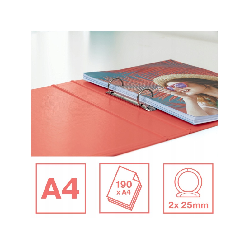 Segregator ringowy Esselte Colour`Breeze A4 42mm 2 ringi koralowy 628433