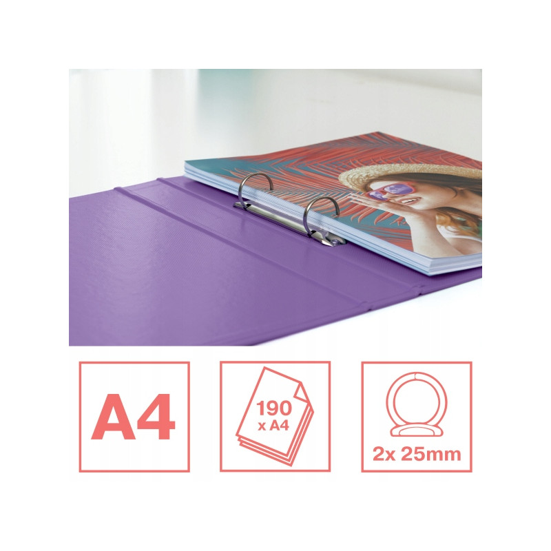 Segregator ringowy Esselte Colour`Breeze A4 42mm 2 ringi lawendowy 628434