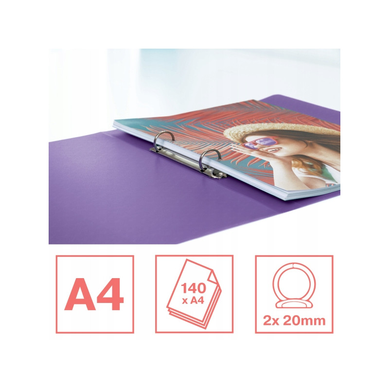 Segregator ringowy Esselte Colour`Breeze 2 RR 25 mm lawendowy 628436