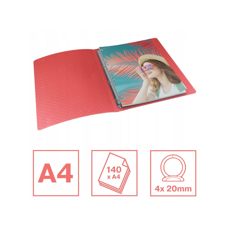 Segregator ringowy Esselte Colour`Breeze 4 RR 25 mm koralowy 628437