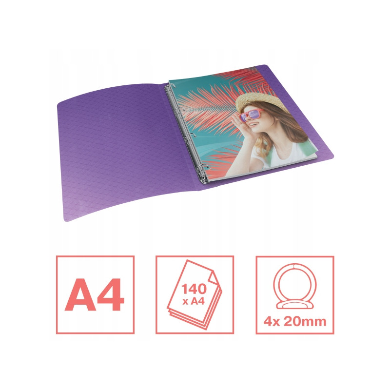 Segregator ringowy Esselte Colour`Breeze 4 RR 25 mm lawendowy 628438